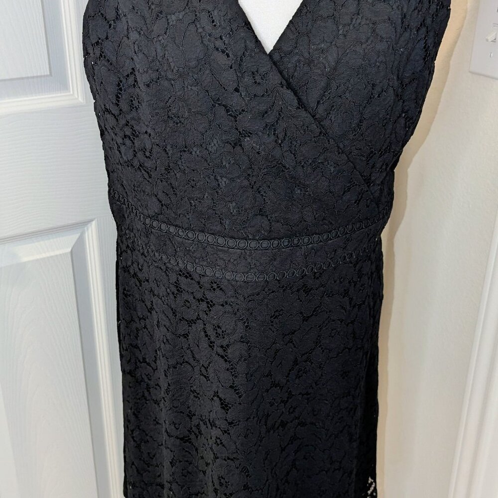 Loft Black Lace V-Neck Dress